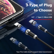 TOPK AM28 360 degree Rotate Magnetic Micro USB Type C Cable LED Magnetic Charging Cable for iPhone 11 Xs Max X 8 7 6